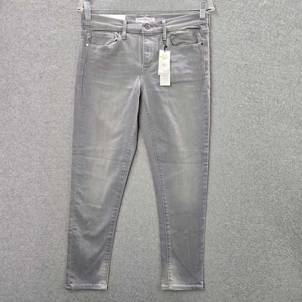 Banana Republic Women Jeans 28s Gray Denim Skinny Ankle Inseam 27" NWT